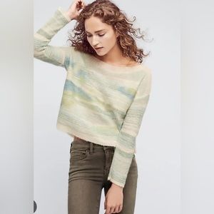 Anthropologie Troubadour Frosted Horizon Sea Blue Alpaca Wool sweater